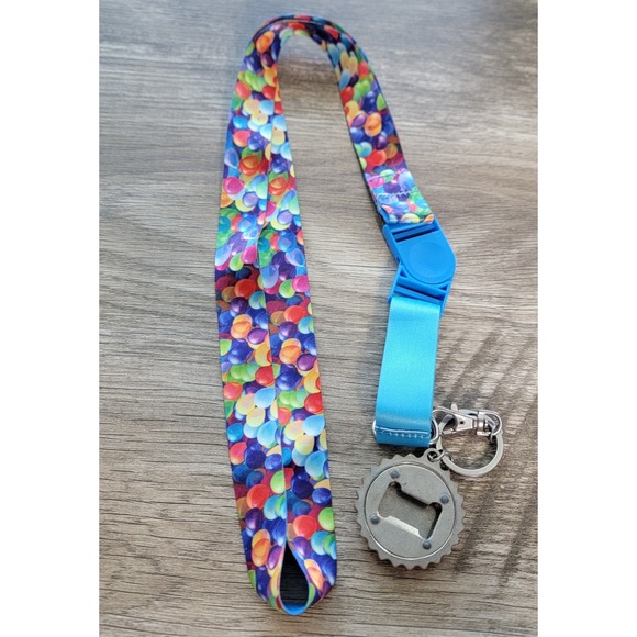 Disney Parks Pixar UP Lanyard & Grape Soda Cap Bottle Opener Keychain Balloons - Picture 10 of 12